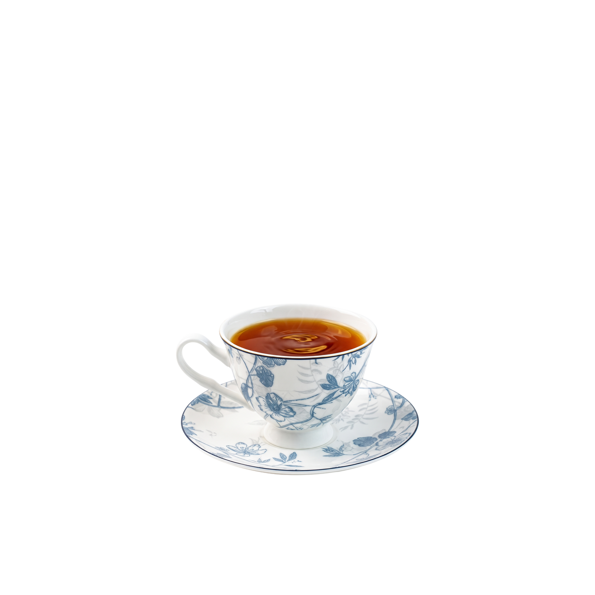 Blue Flower Tea Cup & Saucer