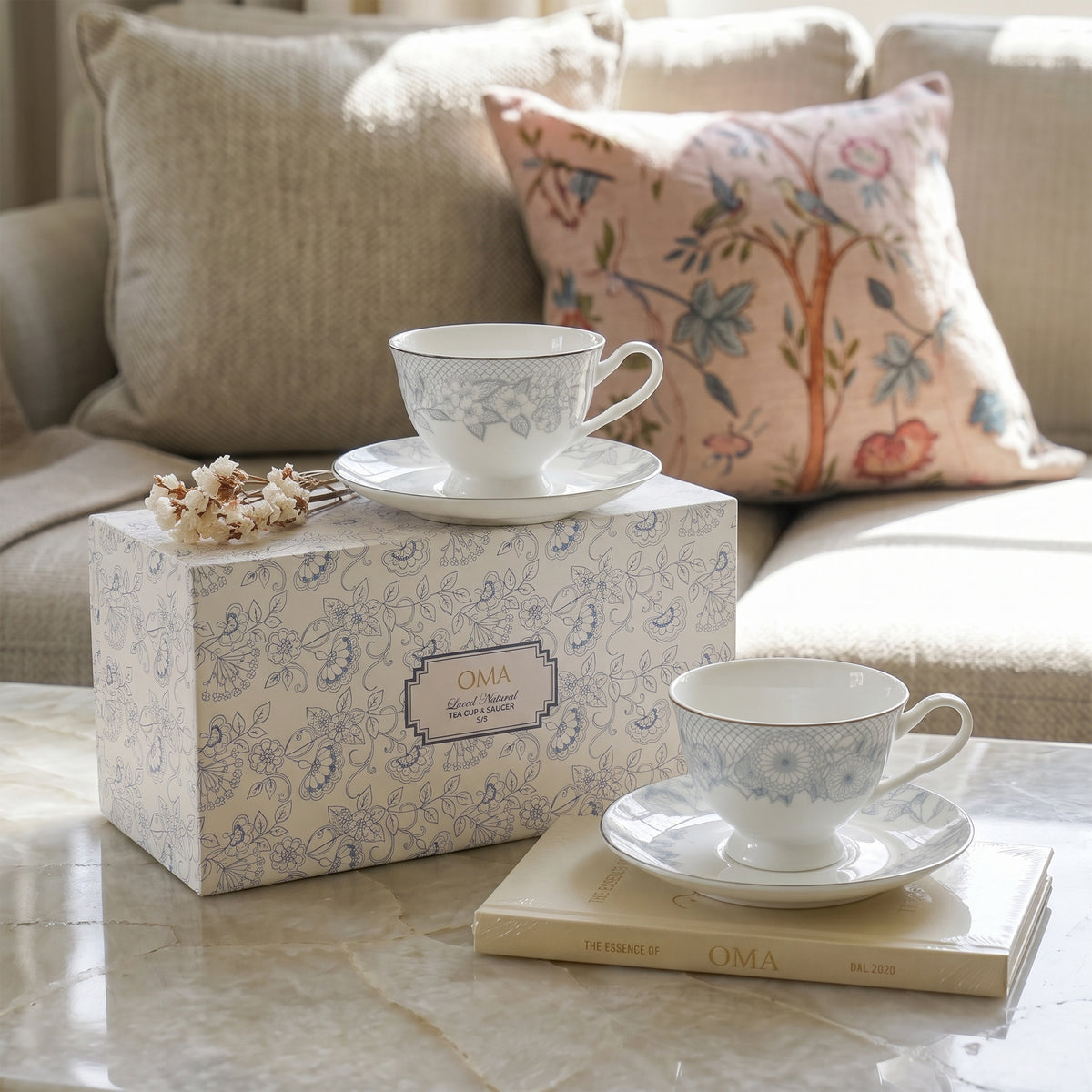 Laced Natural Espresso cup & Saucer S/2