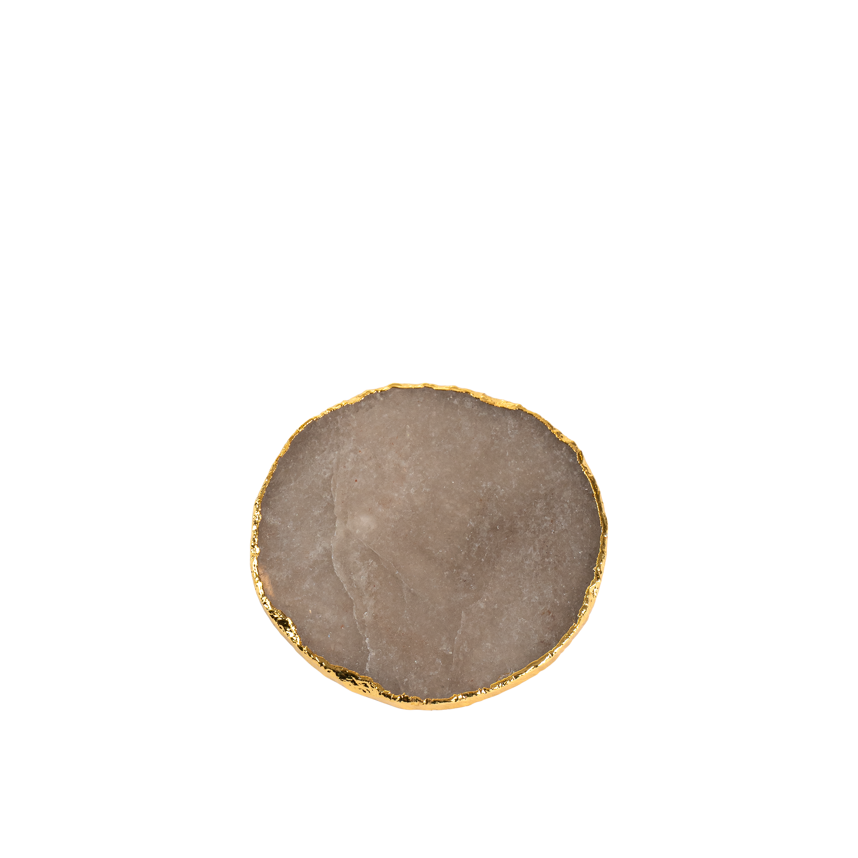 Drip Smoky Quartz Coaster S/2