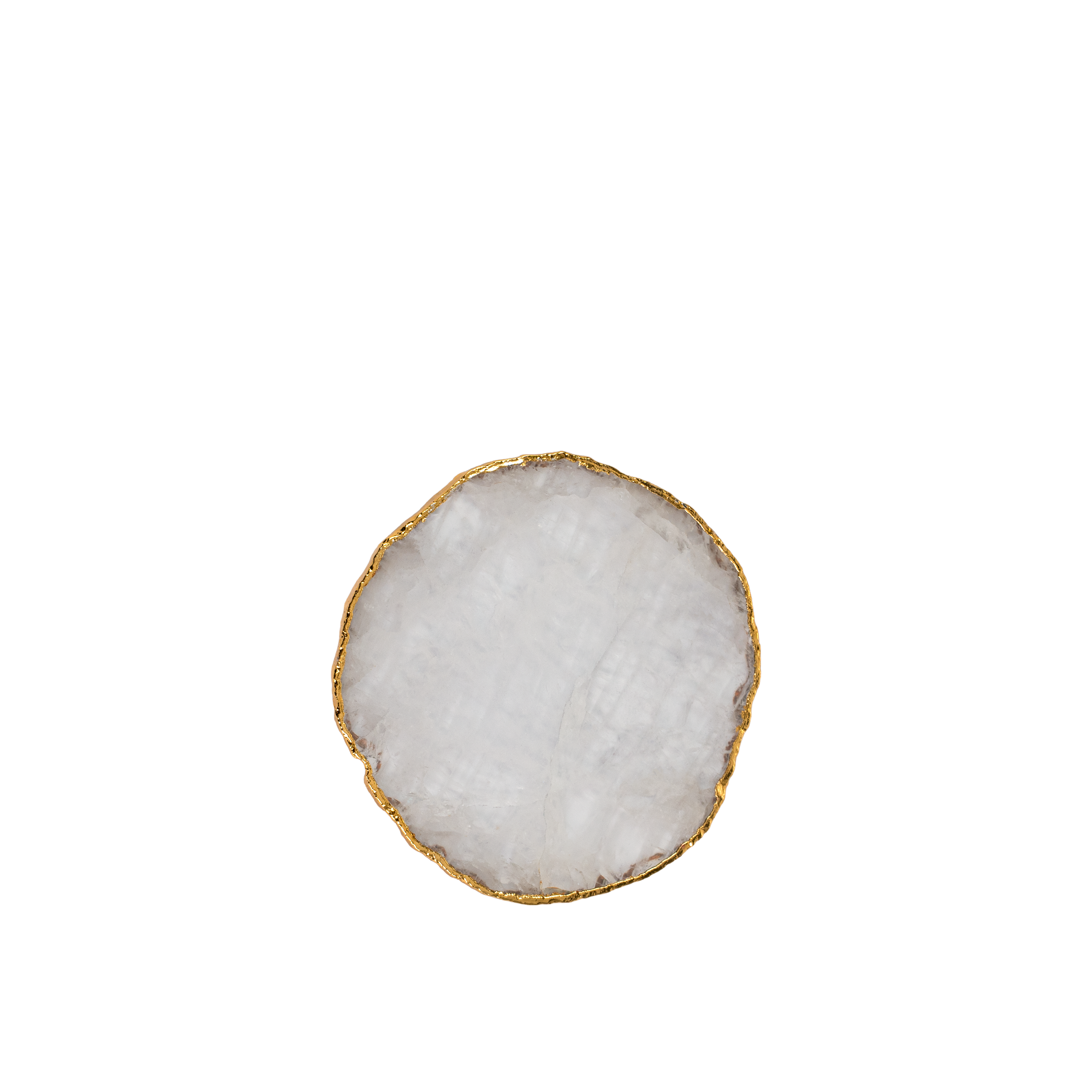 Drip Crystal Quartz Coaster S/2