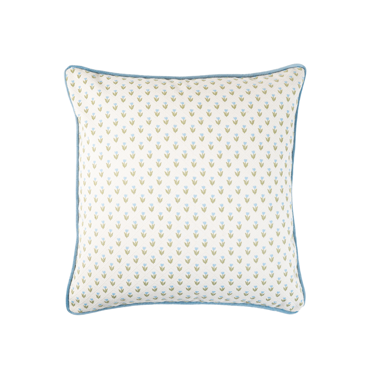 Trellis Jacquard Decorative Cushion Sky Blue