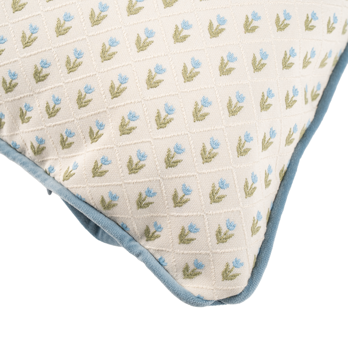 Trellis Jacquard Decorative Cushion Sky Blue