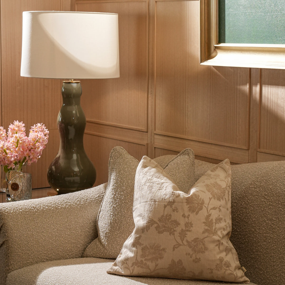 Chateaux Jacquard Decorative Cushion Beige