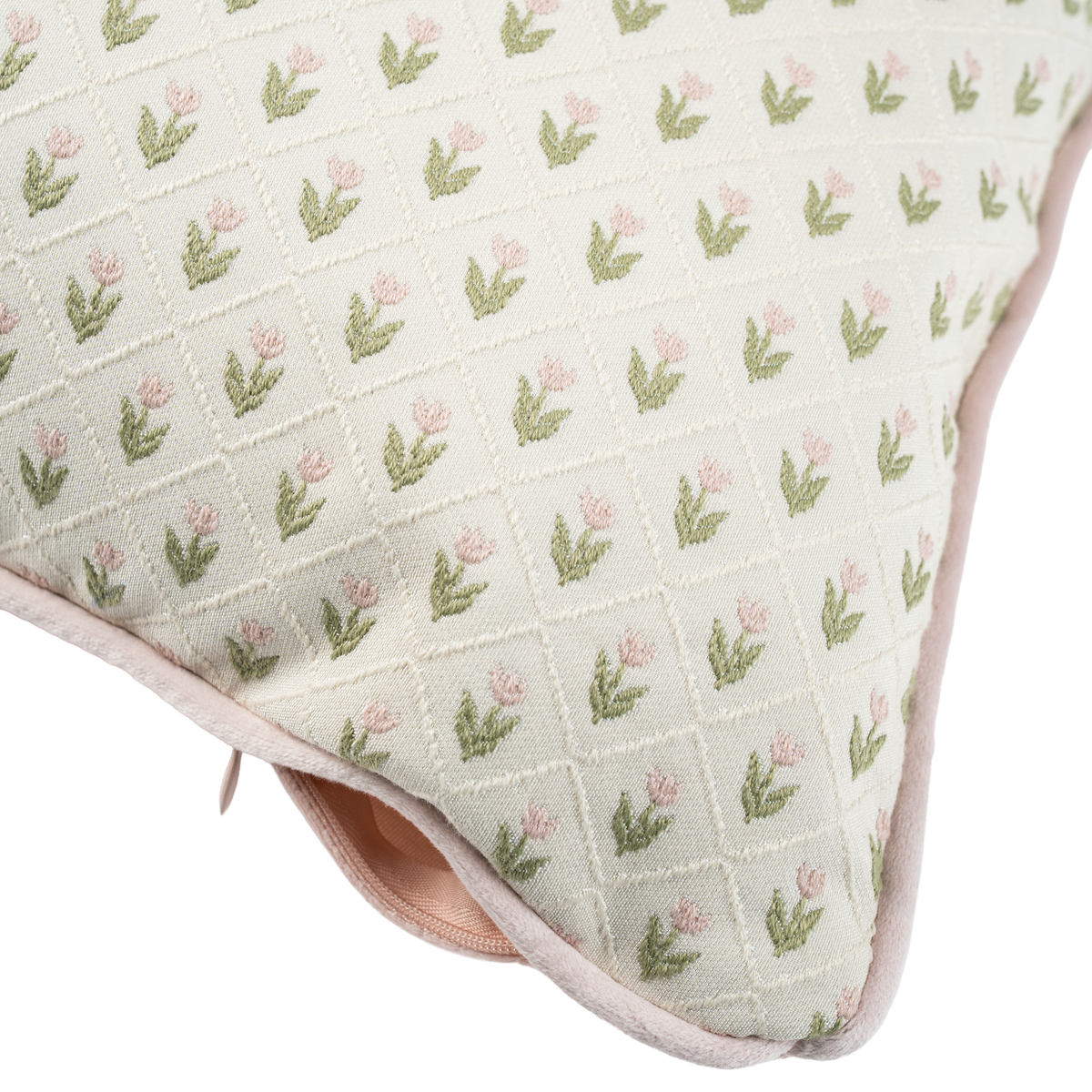 Trellis Jacquard Decorative Cushion Beige