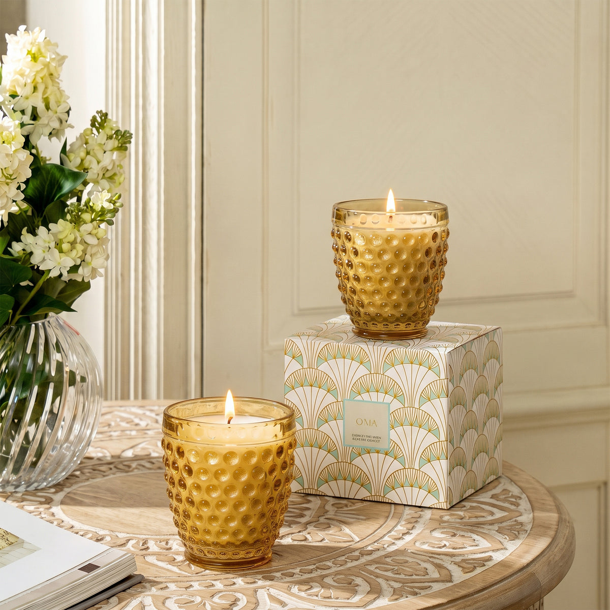 Willow Wave Night Gardenia Scented Candle Jar S/2