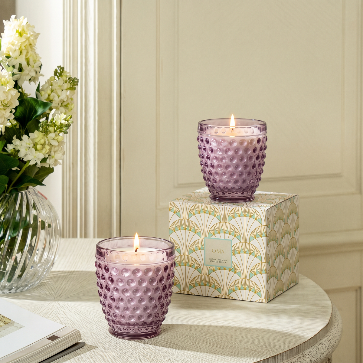 Willow Wave Volcano Scented Candle Jar S/2