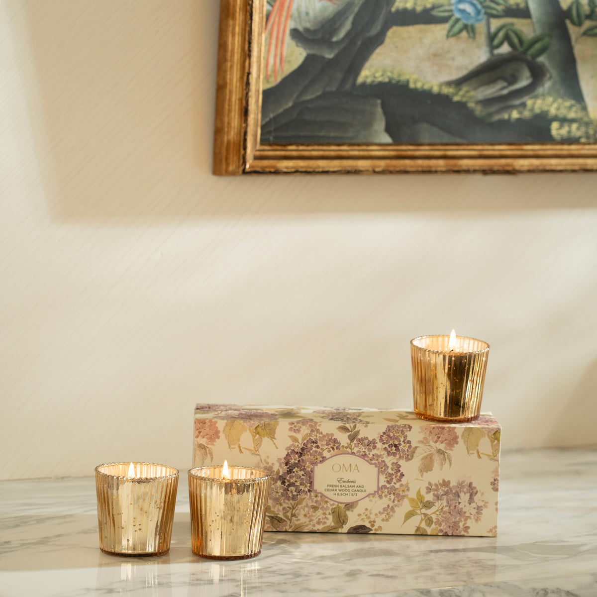 Emberis Fresh Balsam And Wood Candle S/3