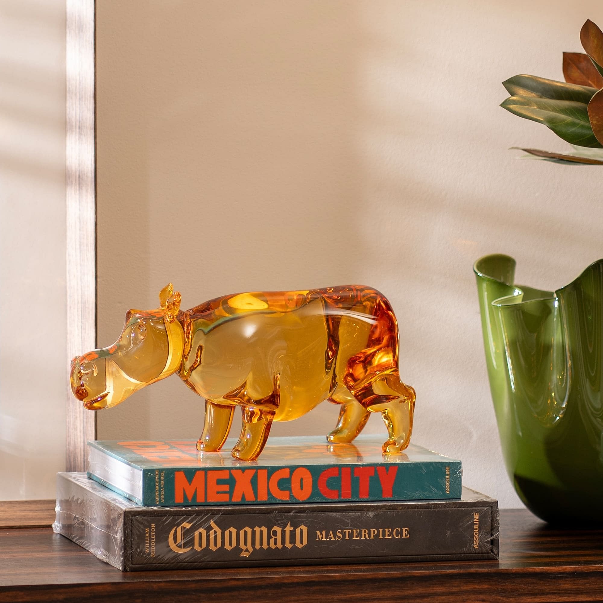 Murano Amber Hippo