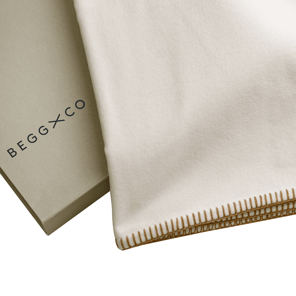 Lewis White 100% Cashmere Throw Blanket
