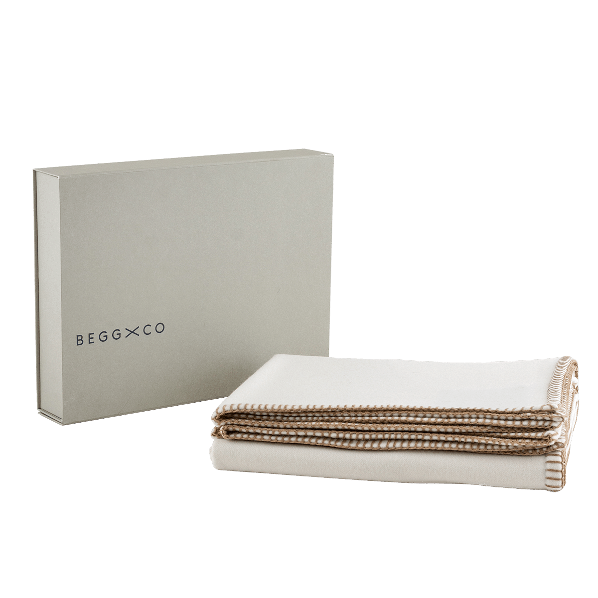 Lewis White 100% Cashmere Throw Blanket
