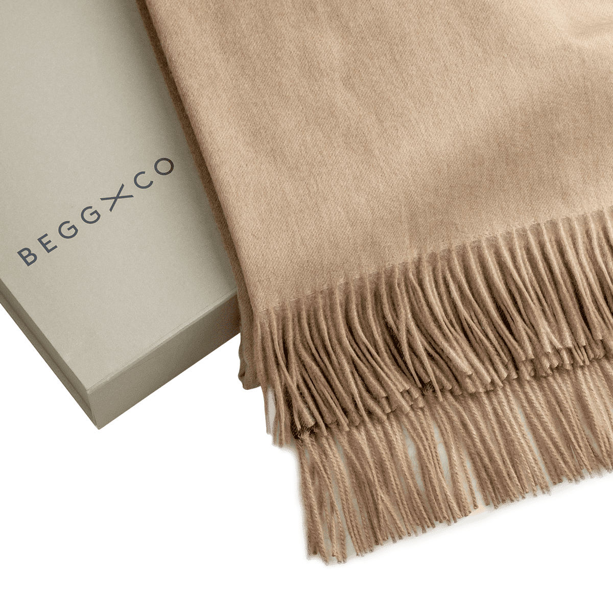 Arran Blush 100% Cashmere Throw Blanket