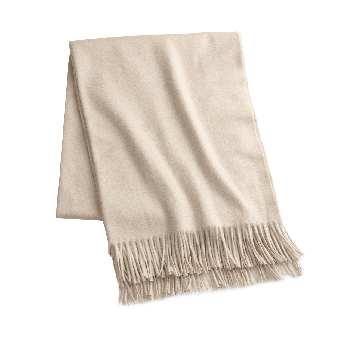 Arran Cream 100% Cashmere Throw Blanket