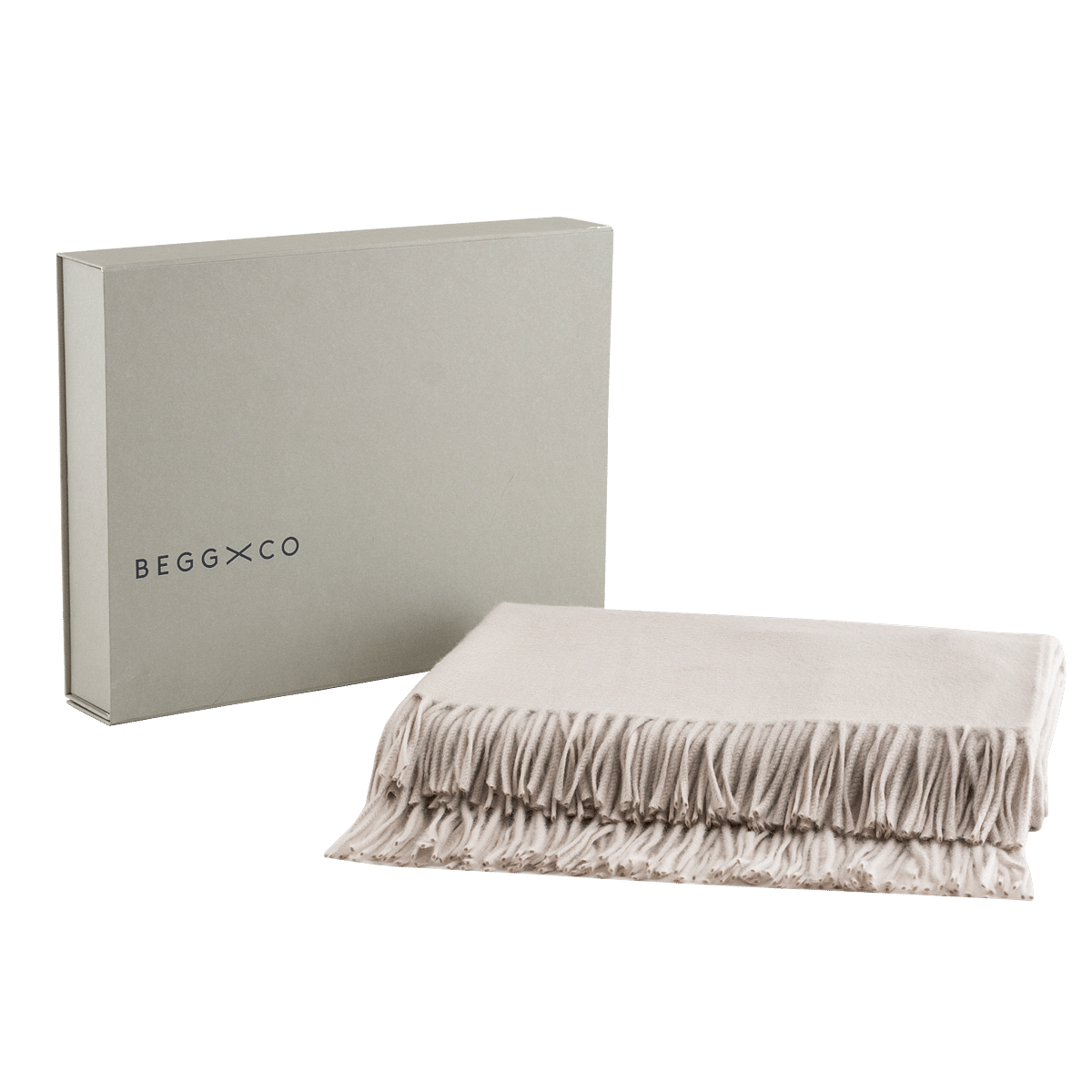 Arran Cream 100% Cashmere Throw Blanket