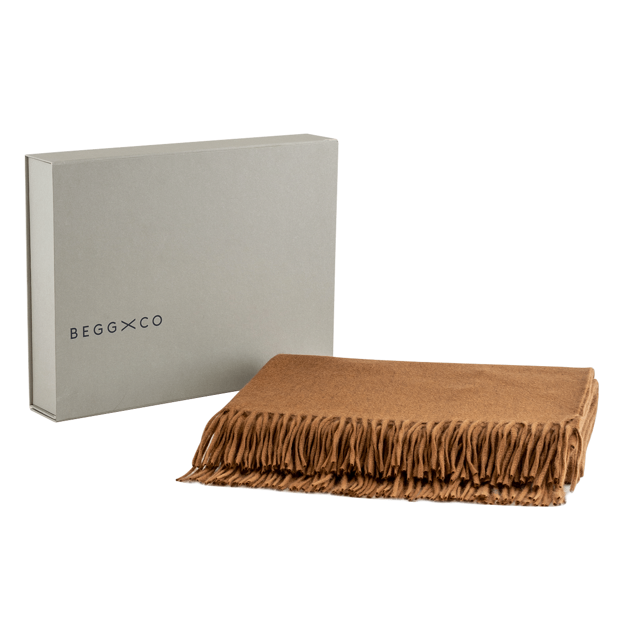 Arran Grey 100% Cashmere Throw Blanket