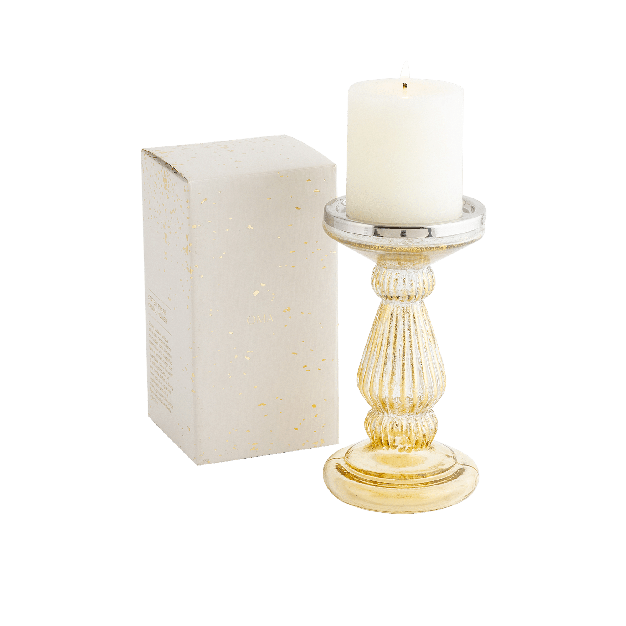 Stately Pillar Candle Holder H 17Cm