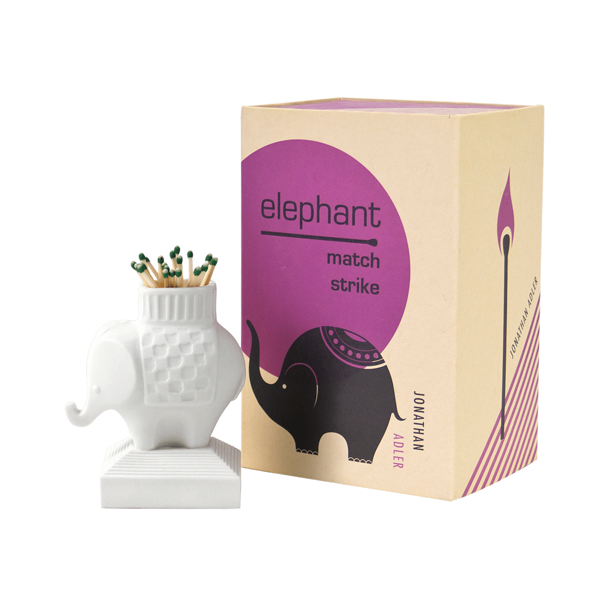 Elephant Match Strike Holder