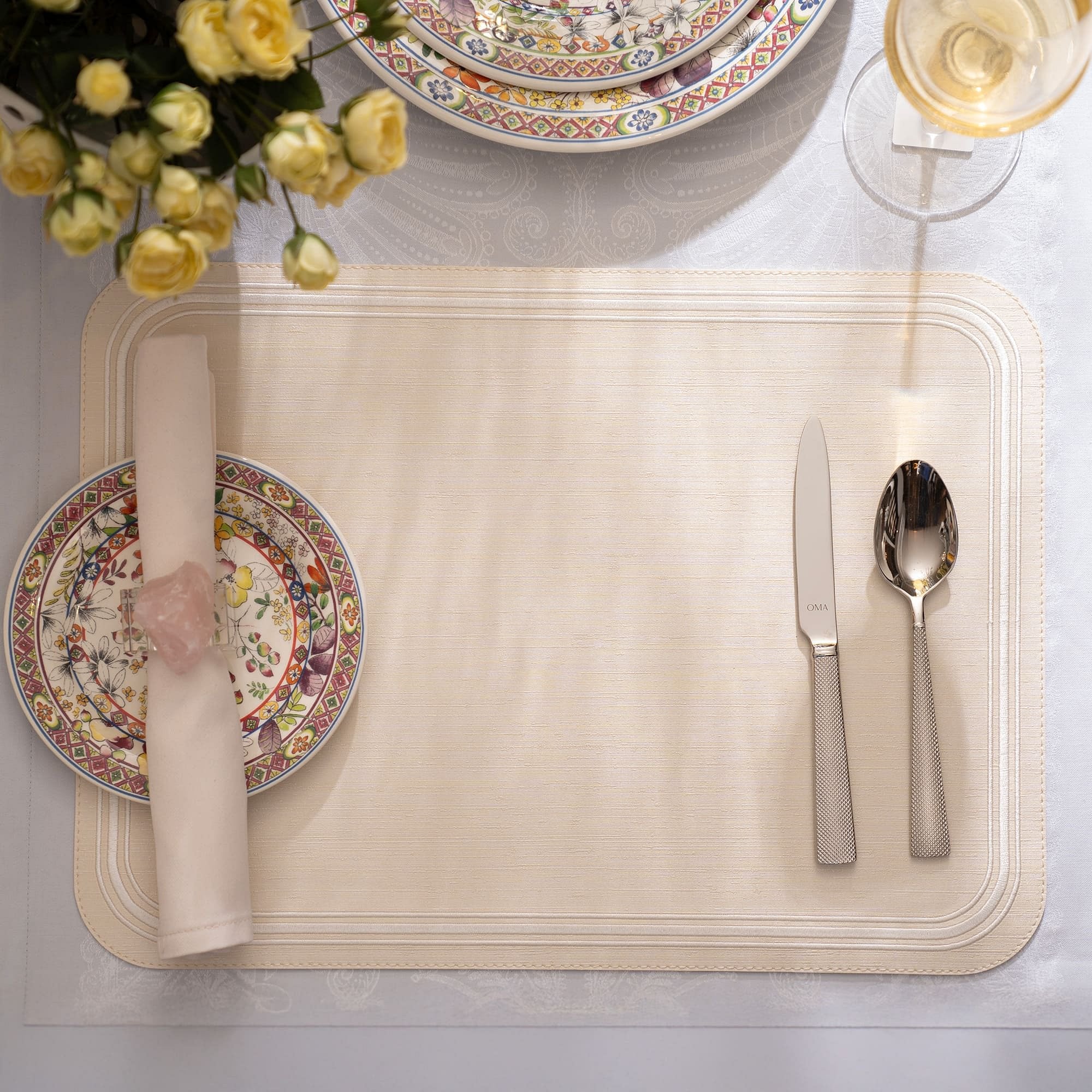 Silk 3 Lines Embroided Placemat