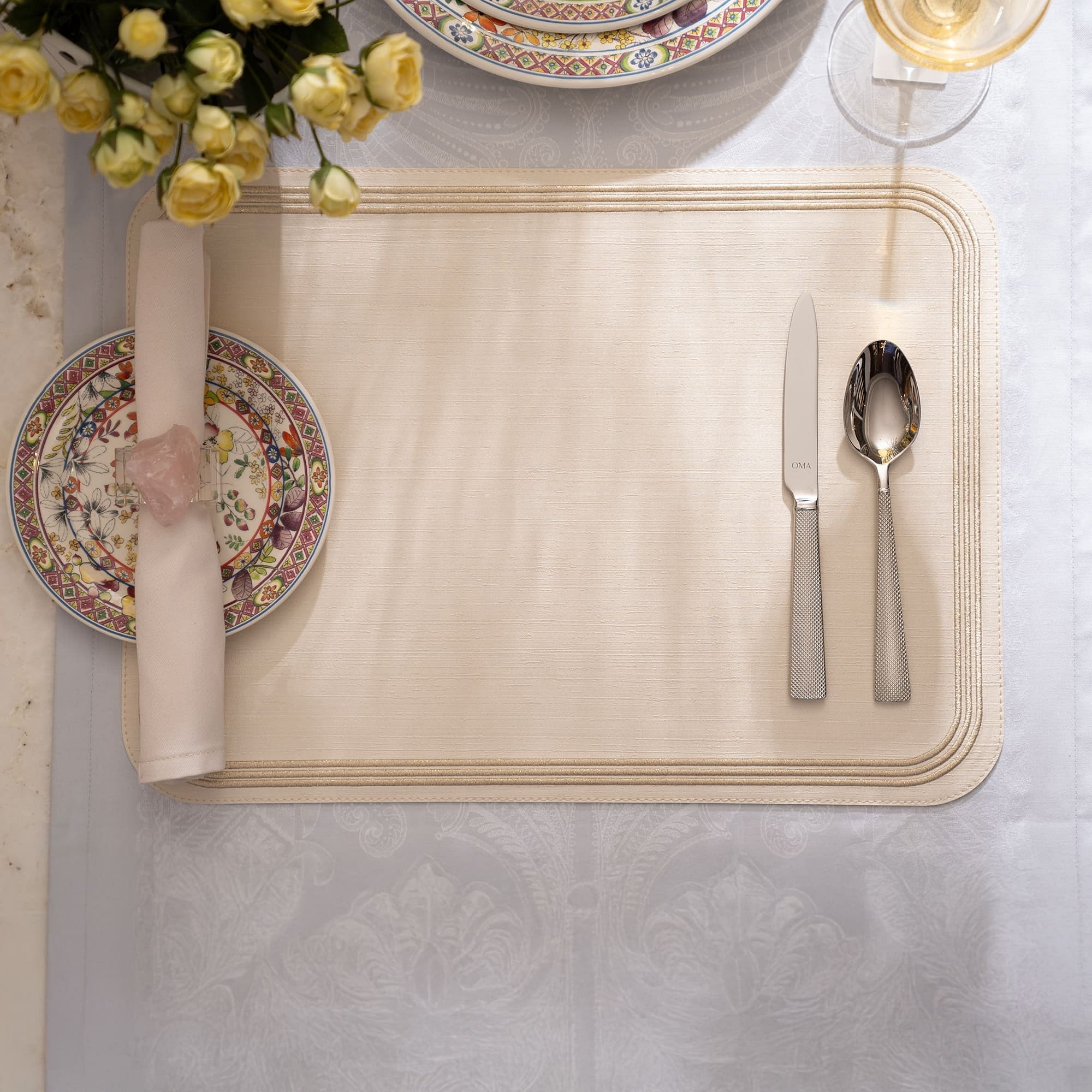 Silk 3 Lines Embroided Placemat