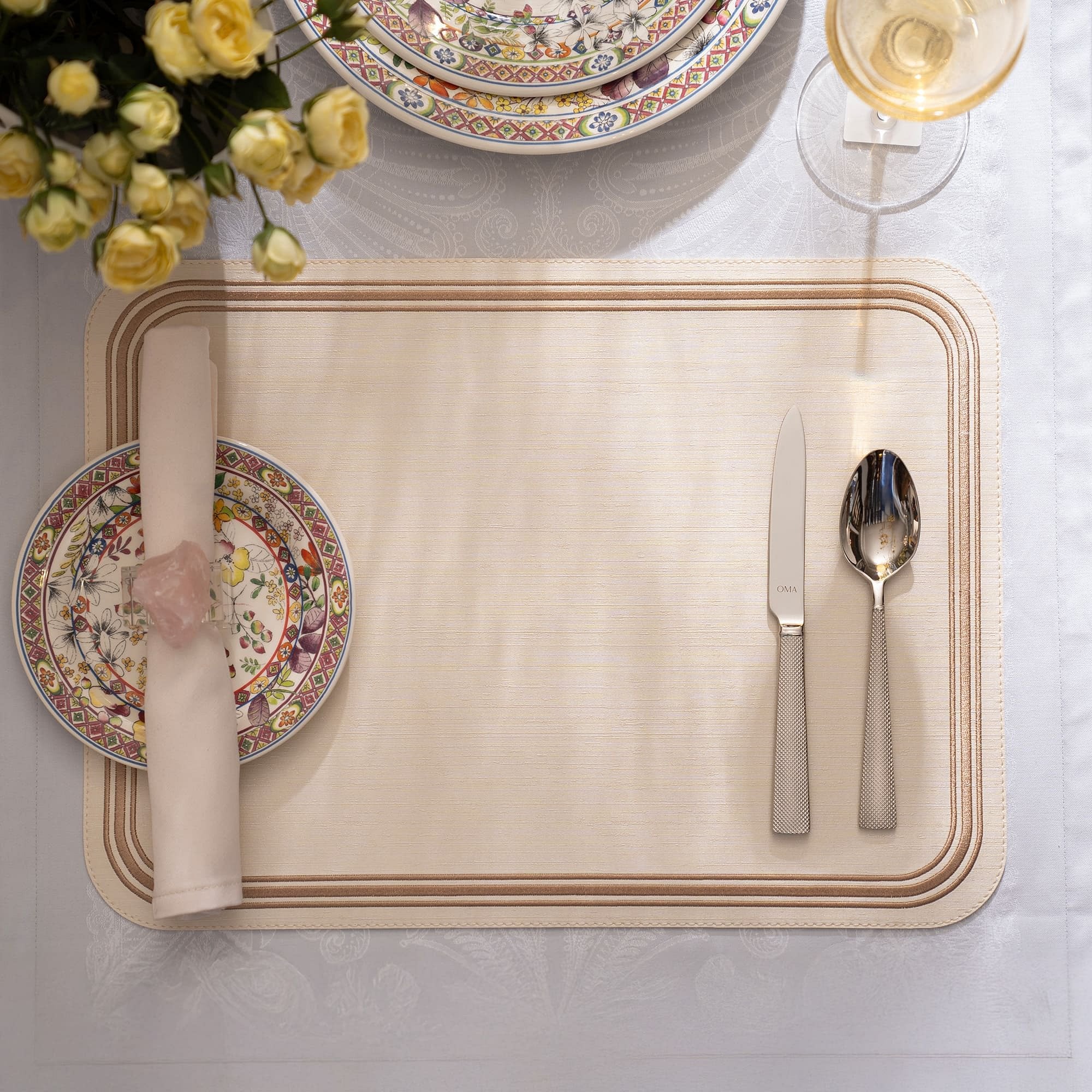 Silk 3 Lines Embroided Placemat