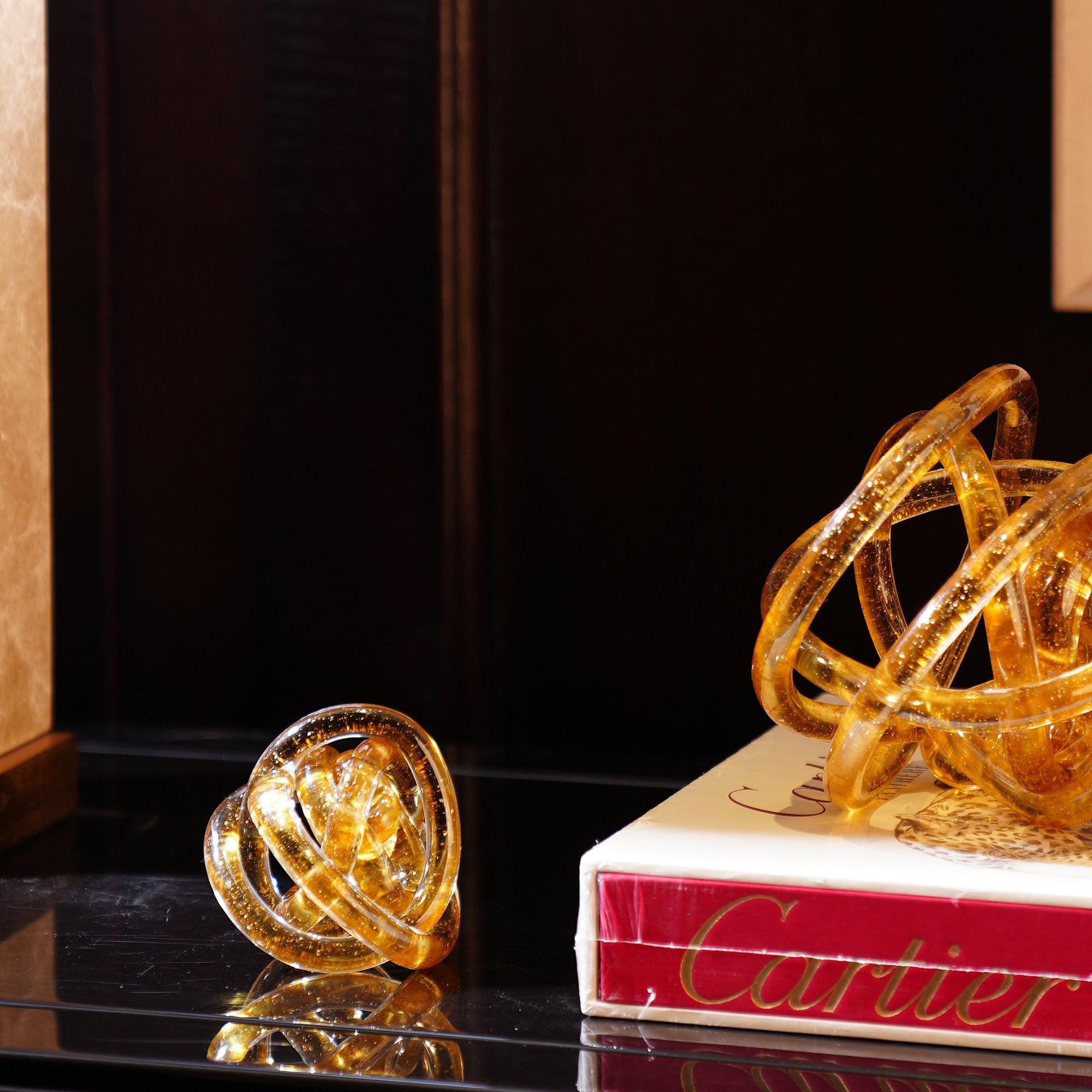 Zircon Infinity Knot Amber