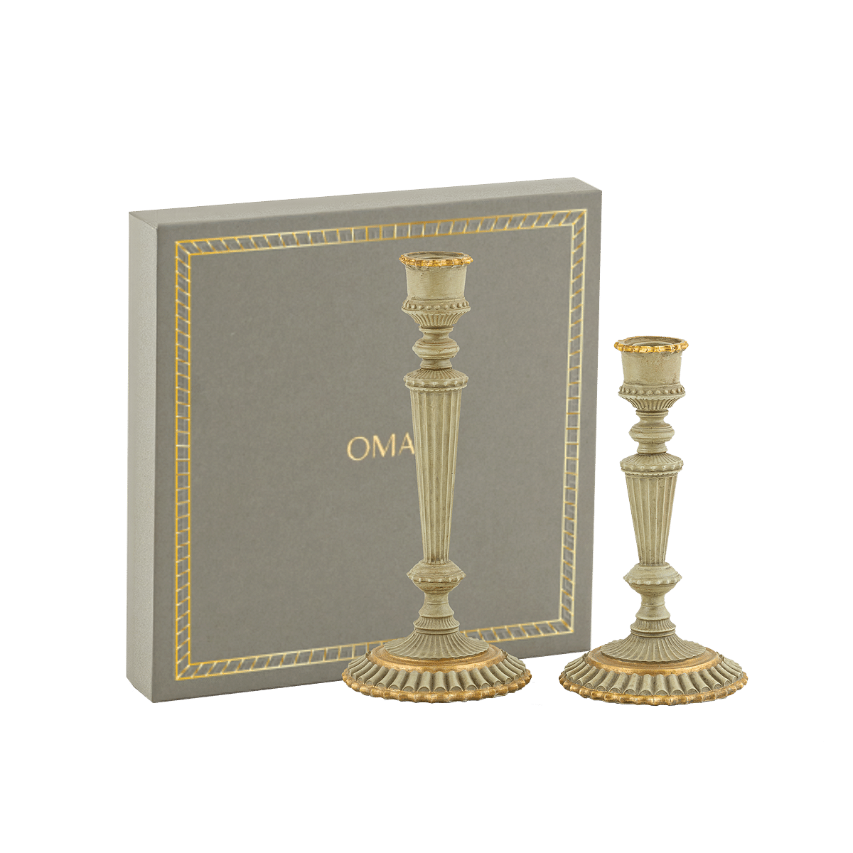 Trastevere Taper Candle Holder Ivory S/2