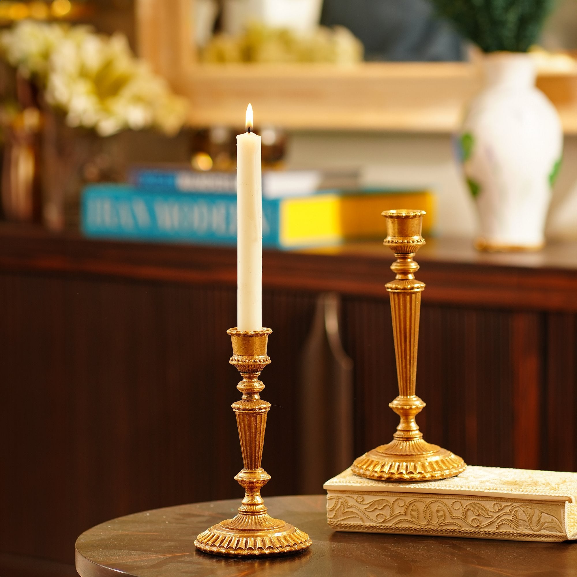 Trastevere Taper Candle Holder Ivory S/2