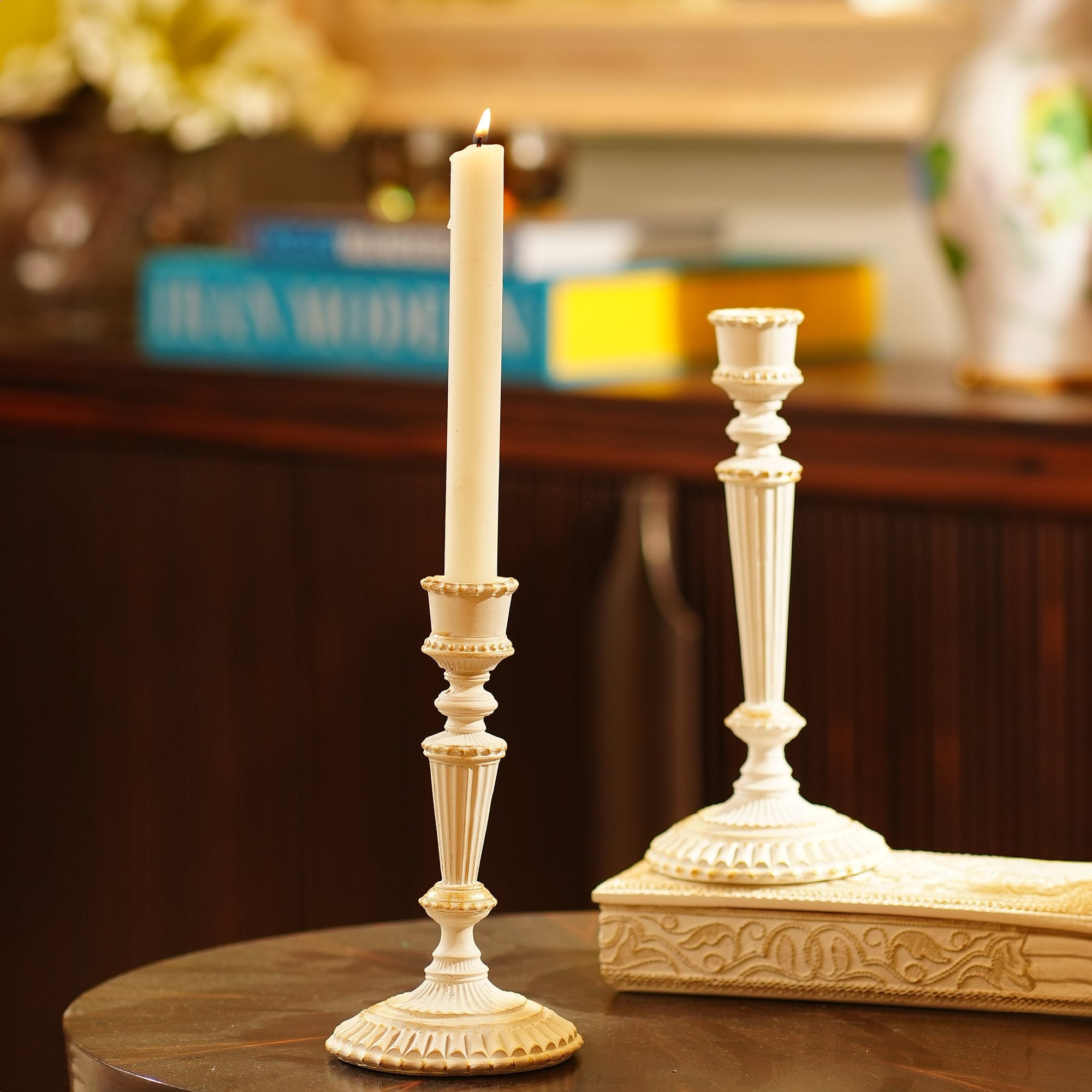 Trastevere Taper Candle Holder Ivory S/2