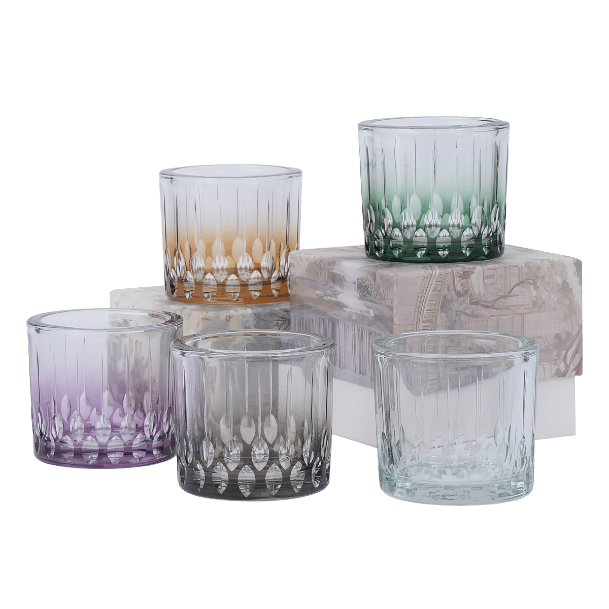 Verdigris T-Light Holder Clear