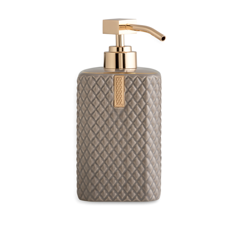 Faceted Gold Glass Gentle & Clean Foaming Hand Soap Dispenser