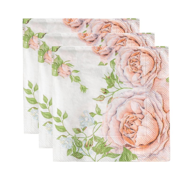 4 Decoupage Napkins with Roses and Hydrangea 3ply Floral Luncheon Paper  Napkins